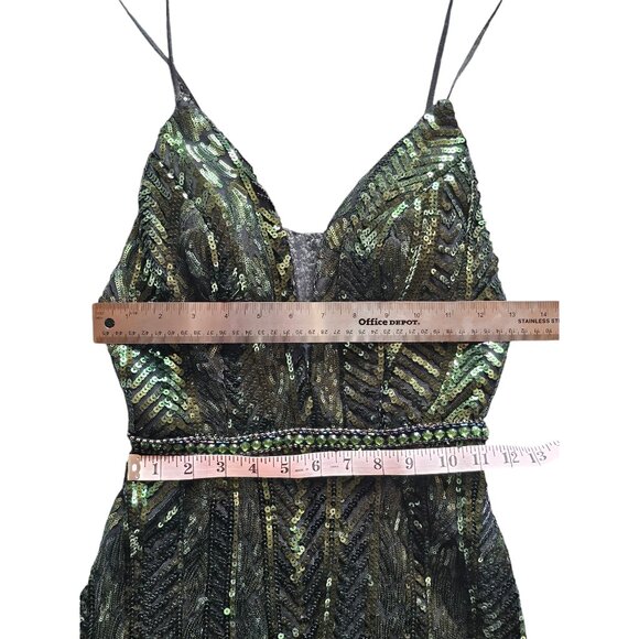 Art Deco Green Sequin Party/Prom Formal Gown - Faviana - Picture 11 of 13